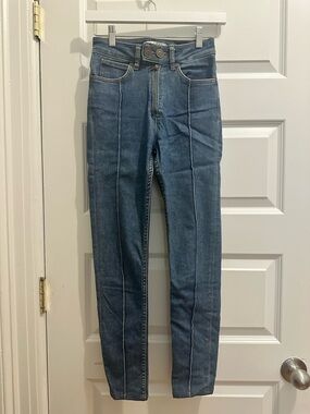 Sandro Blue Denim Jeans with Contrast Stitching